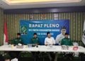 Pengurus DPC PKB Kota Semarang menggelar rapat pleno sekaligus menyatakan dukungan kepada Muhaimin Iskandar untuk menjabat sebagai ketua umum kembali pada Senin, 19 Agustus 2024. (Rizky Syahrul Al-Fath/Lingkarjateng.id)