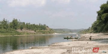 Lokasi proyek pembangunan Bendung Gerak Karangnongko di Kecamatna Kradenan, Kabupaten Blora. (Dok. Pribadi/Lingkarjateng.id)
