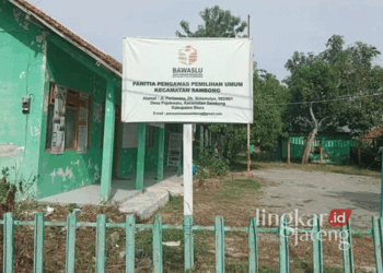 Kantor Panwaslu Kecamatan Sambong, Kabupaten Blora. (Hanafi/Lingkarjateng.id)