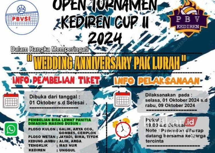 Open Turnamen Kediren Cup ll 2024 di Blora Bertabur Hadiah Puluhan Juta