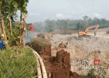 Lokasi penataan lahan yang disebut tambang galian C ilegal di Kecamatan Cluwak, Kabupaten Pati. (Arif Febriyanto/Lingkarjateng.id)