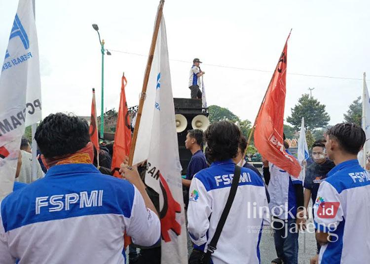 Demo buruh di Jepara