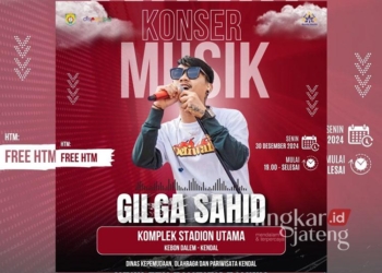 Poster konser musik Gilga Sahid yang akan digelar Pemkab Kendal di Stadion Utama Kebondalem pada Senin malam, 30 Desember 2024 mendatang. (Dok. Diskominfo Kendal/Lingkarjateng.id)