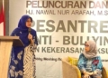 Nawal Nur Arafah dalam peluncuruan buku Pesantren Anti Bullying dan Kekerasan Seksual di Hotel Semarang, Sabtu, 25 Januari 2025. (Syahril Muadz/Lingkarjateng.id)