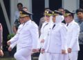 Bupati dan Wakil Bupati Semarang, Ngesti Nugraha dan Nur Arifah, saat mengikuti pelantikan kepala daerah serentak di Istana Kepresidenan, Jakarta, pada Kamis, 20 Februari 2025. (Lingkarjateng.id)