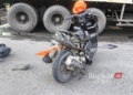 BARANG BUKTI: Kendaraan bermotor yang terlibat kecelakaan di jalan arteri Yos Sudarso, Semarang, Selasa, 11 Februari 2025. (Polrestabes Semarang/Lingkarjateng.id)