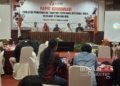 RAPAT: Rapat Koordinasi evaluasi pengawasan tahapan Pemilu Serentak 2024 bersama stakeholder di Kabupaten Kendal, Jumat, 31 Desember 2024. (Unggul Priambodo/Lingkarjateng.id)