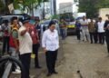 Wali Kota dan Wakil Wali Kota Semarang, Agustina Wilujeng Pramestuti dan Iswar Aminuddin saat meninjau perbaikan Jalan KH. Ahmad Dahlan Semarang, Jumat, 7 Maret 2025. (Syahril Muadz/Lingkarjateng.id)