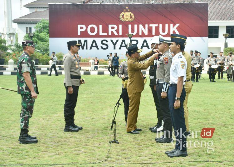 Apel gelar pasukan operasi Ketupat Candi 2025 yang digelar di Halaman Mapolda Jateng, Kamis, 20 Maret 2025. (Dok for Lingkarjateng.id)