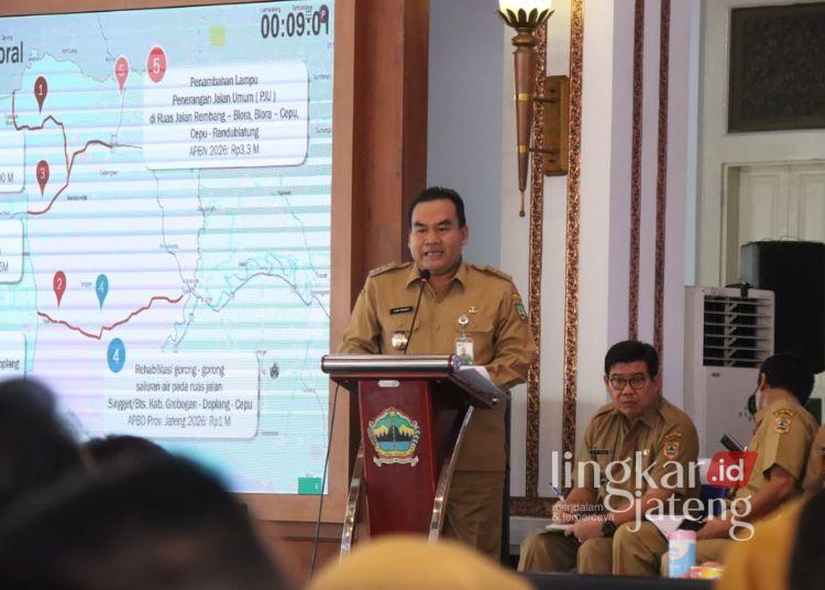 Bupati Blora, Arief Rohman, dalam kegiatan Musyawarah Perencanaan Pembangunan Wilayah (Musrenbangwil) Tahun 2025 se-eks Keresidenan Pati yang digelar di Pendopo Kabupaten Pati, Senin, 21 April 2025. (Humas Pemkab Blora/Lingkarjateng.id)