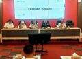 Kajari Kabupaten Semarang, Ismail Fahmi (tengah), bersama dengan jajaran Pemprov Jateng dan Pemkab Semarang dalam Rakor Kebijakan Pupuk Bersubsidi 2025 di Gedung Dharma Satya Kompleks Kantor Bupati Semarang, Ungaran, Kabupaten Semarang, pada Kamis, 8 Mei 2025. (Dok. Diskominfo Kab. Semarang/Lingkarjateng.id)