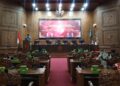 RAPAT: Suasana paripurna Dewan Perwakilan Rakyat Daerah (DPRD) Kabupaten Pati tentang laporan hasil pelaksanaan reses tahap 1 tahun 2025 pada Selasa, 6 Mei 2025. (Setyo Nugroho/Lingkarjateng.id)