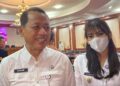 Bupati Kudus Sam'ani Intakoris dan Wakil Bupati Kudus Bellinda Birton saat diwawancarai usai rapat paripurna di Gedung DPRD Kudus, Rabu (14/5). (Mohammad Fahtur Rohman/Lingkarjateng.id)