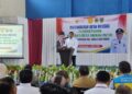 Wakil Menteri Pertanian (Wamentan), Sudaryono, saat menghadiri musdesus pembentukan Koperasi Desa Merah Putih di Desa Tanjungrejo, Kecamatan Jekulo, Kabupaten Kudus, pada Senin, 6 Mei 2025. (Mohammad Fahtur Rohman/Lingkarjateng.id)