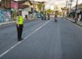 Petugas Satlantas Polres Salatiga memeriksa lokasi kejadian kecelakaan lalulintas di Jalan Veteran, Senin, 5 Mei 2025. (Dok.Polres Salatiga/Lingkarjateng.id)