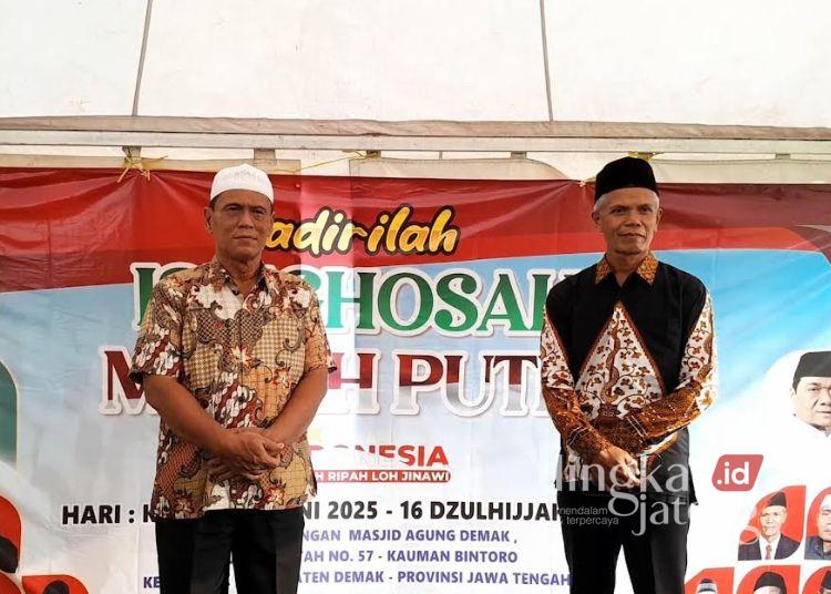 Wakil Ketua penyelenggara kegiatan Istighosah Merah Putih, Waryoto (peci putih). (M. Burhanuddin Aslam/Lingkarjateng.id)