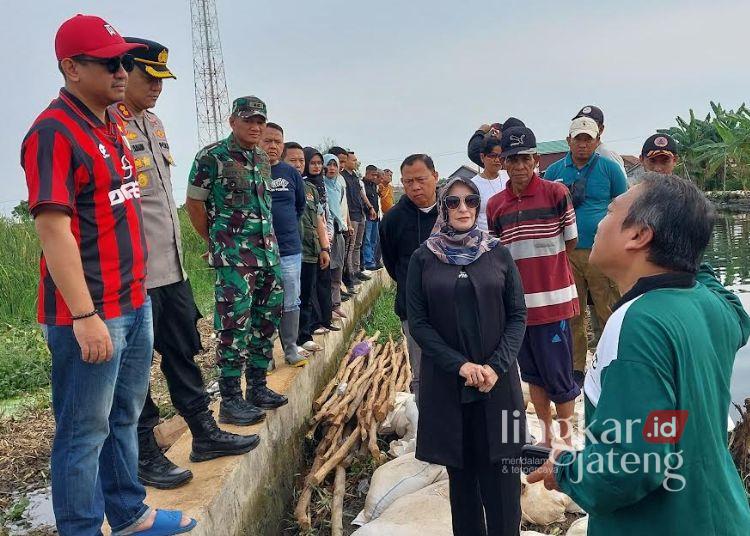 Tanggul Sungai Bremi Jebol Lagi, Pemkot Pekalongan Lakukan Penanganan Darurat 25 MENINJAU: Wali Kota Pekalongan Afzan Arslan Djunaid dan Wakil Wali Kota Balgis Diab meninjau lokasi jebolnya tanggul Sungai Bremi di Kelurahan Pasirkratonkramat, Kecamatan Pekalongan Barat, Kota Pekalongan pada Minggu, 1 Juni 2025. (Fahri Akbar/Lingkarjateng.id)