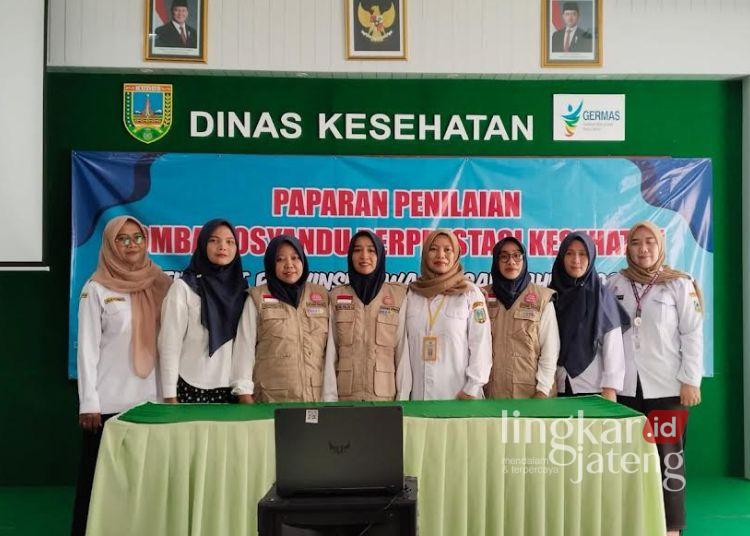 Perwakilan-kader dari Kudus yang mengikuti lomba kader Posyandu di Aula DKK Kudus pada Rabu, 11 Juni 2025. (Fahtur Rohman/Lingkarjateng.id)