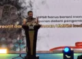 Gubernur Jawa Tengah Ahmad Luthfi saat membuka Musyawarah Daerah (Musda) ke-XVI HIPMI Jawa Tengah di Gradhika Bhakti Praja pada Selasa, 17 Juni 2025. (Rizky Syahrul Al-Fath/Lingkarajteng.id)