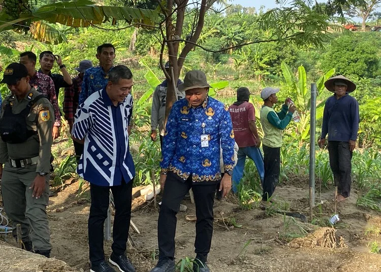 Bupati Kudus, Sam’ani Intakoris, saat mendampingi kunjungan Dirjen Pengembangan, Pemanfaatan, dan Pembinaan Kebudayaan Kemendikbud RI, Ahmad Mahendra, ke situs Patiayam pada Selasa sore, 17 Juni 2025. (Mohammad Fahtur Rohman/Lingkarjateng.id)