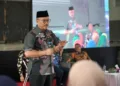 Anggota Komisi IX DPR RI, Edy Wuryanto, menggelar sosialisasi program Makan Bergizi Gratis (MBG) di Gedung Korpri, Kabupaten Pati, pada Selasa, 17 Juni 2025. (Nailin RA/Lingkarjateng.id)