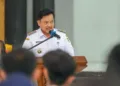 Wali Kota Salatiga Robby Hernawan saat membuka Seminar Orientasi Kewaspadaan Nasional Tingkat Kota Salatiga Tahun 2025 yang digelar di Gedung GPD, Jalan Pemuda Salatiga, Rabu, 18 Juni 2025. (Dok. Prokompim Setda Salatiga)