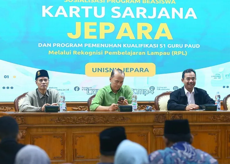Pendaftaran Beasiswa Kartu Sarjana Jepara 2025 Dibuka, Ini Persyaratannya 25 Sosialisasi beasiswa program Kartu Sarjana Jepara di Kampus Unisnu Jepara baru-baru ini. (Tomi Budianto/Lingkarjateng.id)
