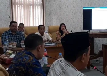 Sidang Pansus Hak Angket yang menghadirkan Ketua Paguyuban Kepala Desa dan Perangkat Desa Pati (Pasopati), Pandoyo pada Selasa, 19 Agustus 2025. (Lingkar Network)