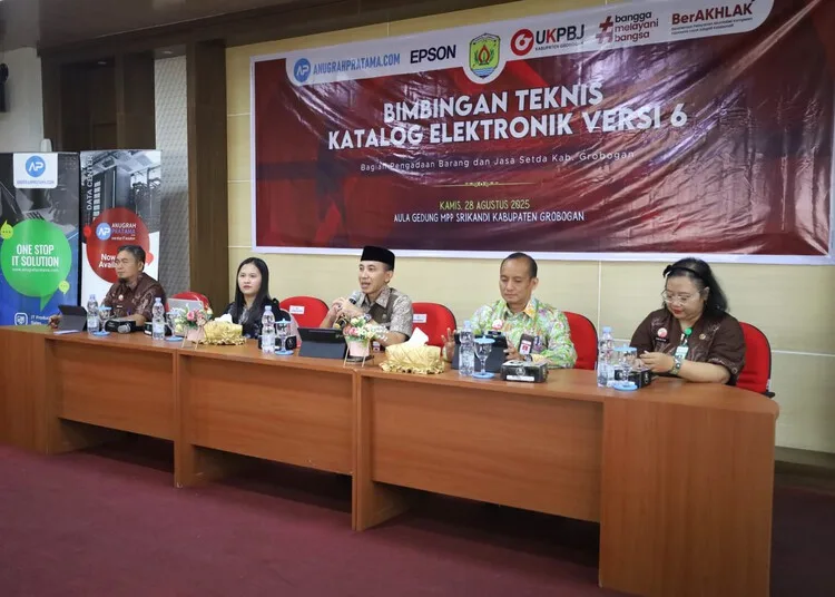 Pemkab Grobogan Matangkan Implementasi e-Katalog V6 dalam Pengadaan Barang-Jasa 25 Bimbingan Teknis (Bimtek) Katalog Elektronik Versi 6 yang berlangsung di Gedung Mal Pelayanan Publik (MPP) Srikandi, Kabupaten Grobogan, pada Kamis, 28 Agustus 2025. (Ahmad Abror/Lingkarjateng.id)
