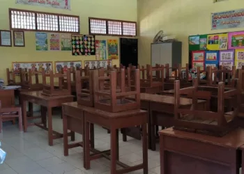 POTRET: Ruang kelas di SDN 3 Patukangan, Kabupaten Kendal. (Arvian Maulana/Lingkarjateng.id)