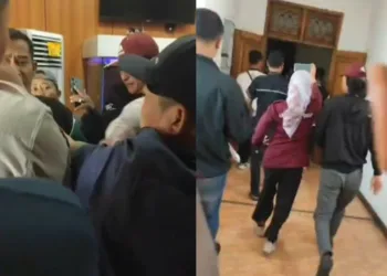 Potongan video yang memperlihatkan dugaan kekerasan yang dialami jurnalis Lingkar TV. (Dok. Lingkar Network)