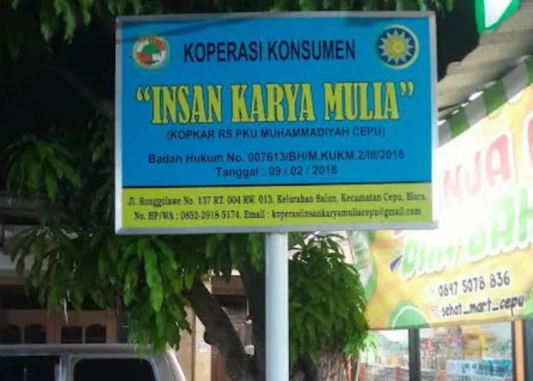 Koperasi  Karyawan " Insan Karya Mulia" PKU Muhamadiyah di Jalan Ronggolawe No 137 RT 4 RW 13 Kelurahan Balun, Kecamatan Cepu, Blora. (Dok. for Lingkarjateng.id)