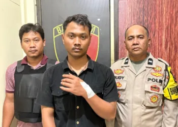 Rizal Febrianto (35), warga Kecamatan Jati, Kudus, sempat mengaku diserang dua pelaku yang merampas motornya. (Fahtur Rohman/Lingkarjateng.id)