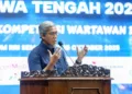 Sekda Jawa Tengah, Sumarno, saat menghadiri Konferensi Provinsi PWI Jawa Tengah 2025 di Auditorium Radio Republik Indonesia (RRI) Semarang, Sabtu, 18 Oktober 2025. (Humas Pemprov Jateng/Lingkarjateng.id)