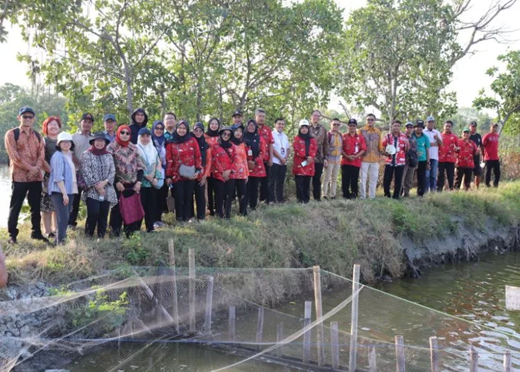 Bandeng Kendal Punya Peluang Ekspor ke Pasar Global, Ini Tantangannya 25 Para Peserta Diklat Sesparlu Angkatan 77 Kementerian Luar Negeri melakukan kunjungan ke tambak bandeng Desa Kalirejo, Kendal. (Dok. for Lingkarjateng.id)