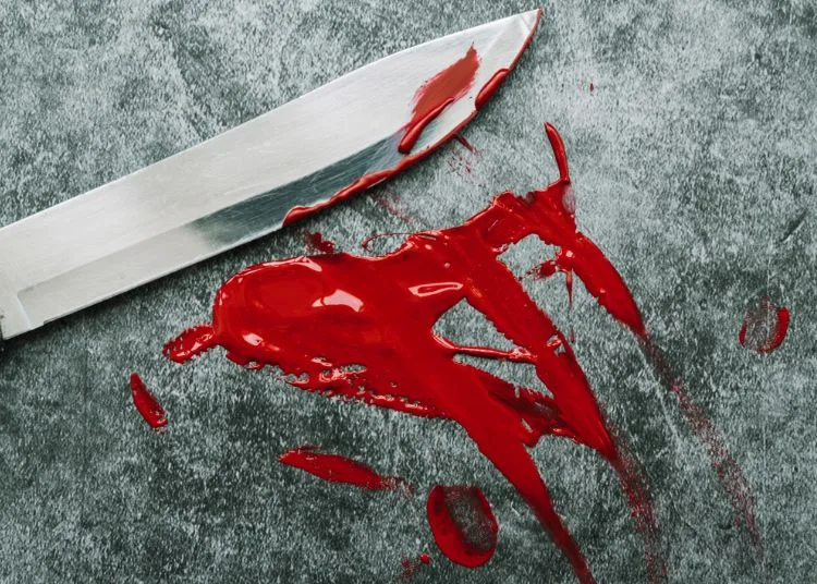 Kasus Pembacokan di Kayen Pati Masih Diselidiki, Korban Alami Luka Kepala 25 ILUSTRASI: Pisau terkena cairan merah. (Freepik)
