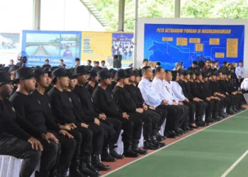 Peserta Pembinaan Mental Pegawai Kementerian Imigrasi dan Pemasyarakatan (Kemenimipas) yang terpusat di Pulau Nusakambangan, Rabu, 5 November 2025. (Kemenkumham Jateng/Lingkarjateng.id)