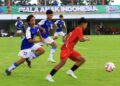 BEREBUT BOLA: Para atlet muda berkompetisi pada Piala Anak Indonesia 2025 di lapangan Gelora Soekarno, Mojoagung, Kabupaten Pati. (Dokumentasi untuk Lingkarjateng.id)