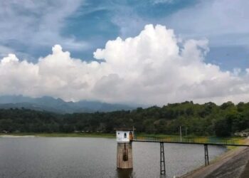 POTRET: Panorama di Waduk Gunungrowo, Desa Sitiluhur, Kecamatan Gembong, Kabupaten Pati. (Lingkarnews Network)