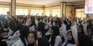 PPPK Pemerintah Kabupaten Pekalongan menjalani Orientasi Pengenalan Nilai dan Etika Instansi ASN Tahun 2025 di Aula Setda Kajen, Jumat, 5 Desember 2025. (Fahri Akbar/Lingkarjateng.id)