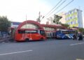 Bus BRT Trans Semarang saat di halte Imam Bonjol, Kota Semarang, beberapa waktu lalu. (Syahril Muadz/Lingkarjateng.id)