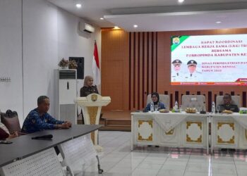 Beranda 86 Bupati Kendal Dyah Kartika Permanasari dalam rapat koordinasi LKS Tripartit bersama Forkopimda Kendal di Gedung Abdi Praja Setda Kendal, Jumat, 19 Desember 2025. (Anik Kustiani/Lingkarjateng.id)