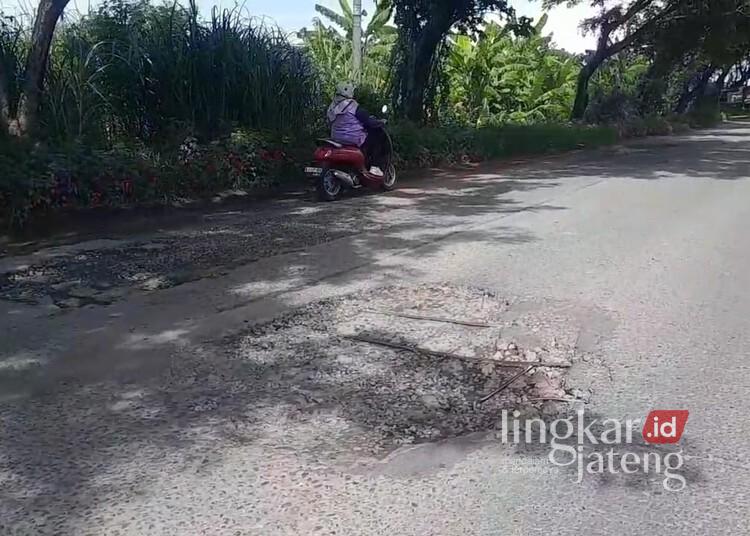 Bahayakan Warga, DPRD Minta Pemkab Demak Segera Tangani Jalan Kabupaten Rusak 25 Kondisi salah satu ruas jalan milik Pemkab Demak yang rusak. (M. Burhanuddin Aslam/Lingkarjateng.id)