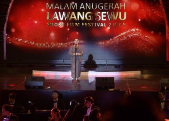 Wali Kota Semarang, Agustina Wilujeng Pramestuti, saat memberi sambutan di Lawang Sewu Short Film Festival (LSSFF) 2025  di Gedung Ki Narto Sabdo, Taman Budaya Raden Saleh (TBRS), Semarang, Jumat malam, 19 Desember 2025. (Humas Pemkot Semarang/Lingkarjateng.id)