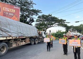Satlantas Polresta Pati saat melakukan monitoring di Jalan Lingkar Selatan, Jumat, 26 Desember 2025. (Lingkarnews Network)