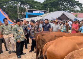 Bupati Rembang, Harno, meresmikan pembangunan Pasar Hewan Pamotan Baru di Kecamatan Pamotan, Kabupaten Rembang, Selasa, 30 Desember 2025. (Humas Pemkab Rembang/Lingkarjateng.id)