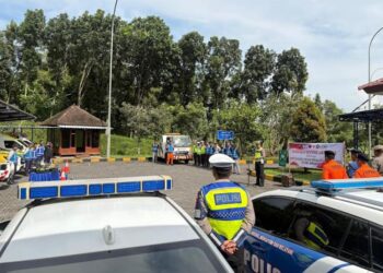 Apel Quic Response di gelar oleh jajaran Satlantas Polres Semarang demi memberikan penanganan yang cepat pada peristiwa kecelakaan lalu lintas di Kabupaten Semarang. (Dok. Polres Salatiga/Lingkarjateng.id)
