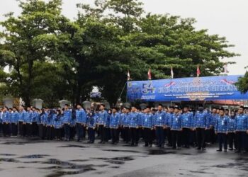 Upacara peringatan HUT Ke-54 KORPRI yang digelar di halaman Pendopo Kabupaten Pati, Jawa Tengah, Senin, 1 Desember 2025. (Antara/Lingkarjateng.id)