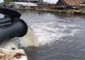 Pompa air yang digunakan untuk menyedot genangan banjir di Kota Pekalongan kembali diaktifkan usai, luapan sungai alami penurunan. Foto : Dok. BPBD Kota Pekalongan