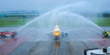 Pembukaan rute penerbangan internasional Bandara Ahmad Yani, Semarang beberapa waktu lalu. (Humas Pemprov Jateng)